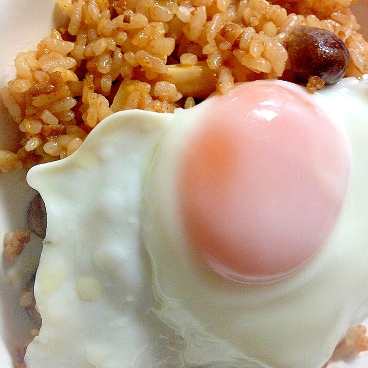 挽肉チャーハンの朝食